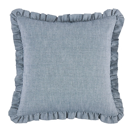 HiEnd Accents Chambray Euro Pillow Sham with Ruffle Design