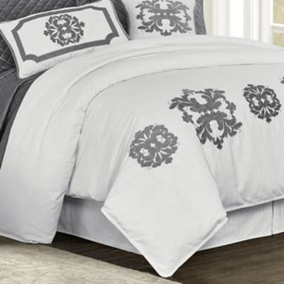 Image showing  Madison Linen Duvet Cover, Super Queen, Gray