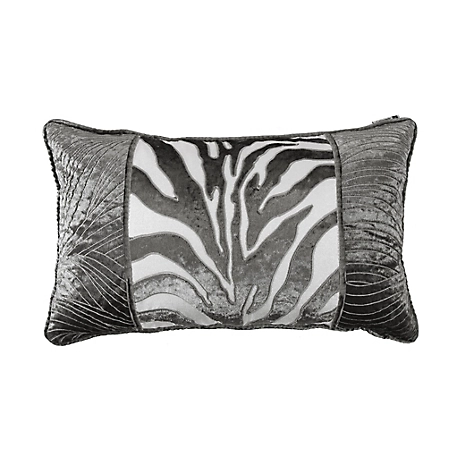 HiEnd Accents Zebra Applique and Wave Embroidery Pillow