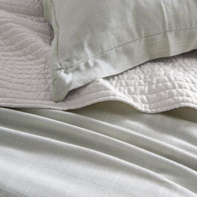Image showing  Luna Washed Linen Bedspread Set, Light Gray, 3 pc.
