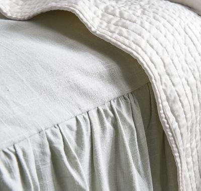 Image showing  Luna Washed Linen Bedspread Set, Twin, Light Gray, 2 pc.