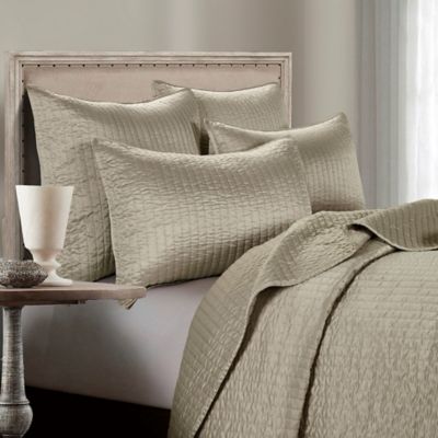 HiEnd Accents Satin Quilt Set, Taupe, 3 pc.