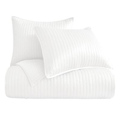 Image showing  Channel Satin Quilt, Full/Queen, White