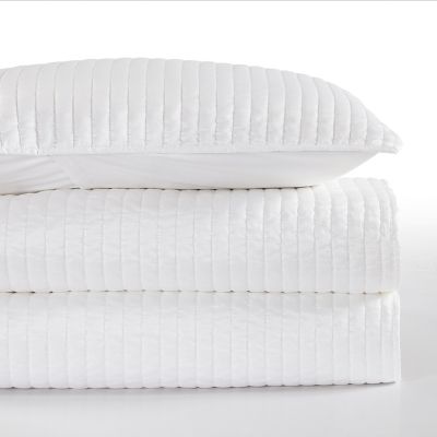 Image showing  Channel Satin Quilt, Full/Queen, White