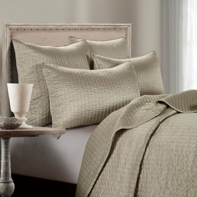 HiEnd Accents Satin Quilt Set, King, Taupe, 110 in. x 96 in. Quilt, 20 in. x 26 in. Pillow Shams, 3 pc.
