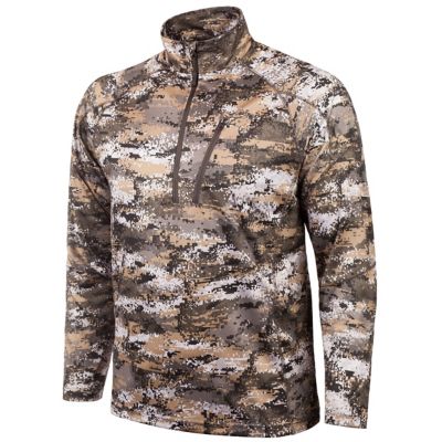 Huntworth Men's Gadsden Lightweight Camo Pique Knit 1/4-Zip Shirt