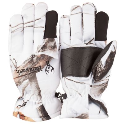 Huntworth Men's Polyester Seward Waterproof Insulated Winter Hunting Gloves, Snow Camo, 1-Pair