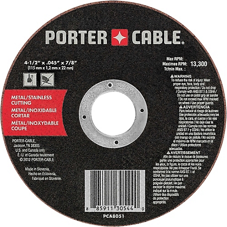PORTER-CABLE 15 pk. 4-1/2 in. Cut Off Wheel, PC805115PK