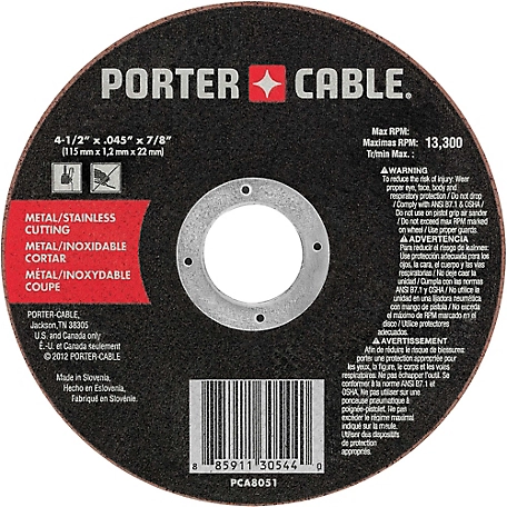 PORTER-CABLE 15 pk. 4-1/2 in. Cut Off Wheel, PC805115PK at Tractor 