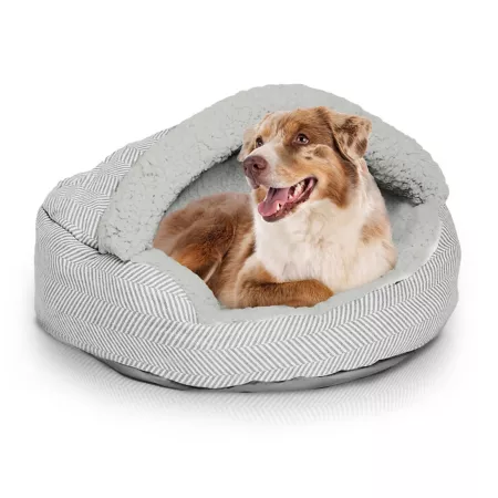 Precious Tails 18HBTN-GRY Herringbone Cave Pet Bed with Fleece Lining Cat Hideaway Beds