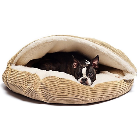 Precious Tails Cozy Corduroy and Sherpa Lined Cave Pet Bed, HB35-CML