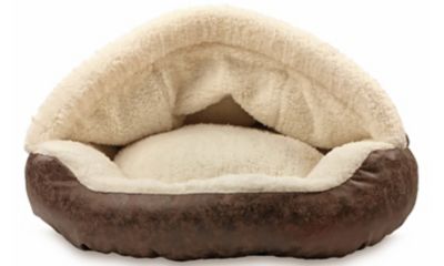Image showing  Vegan Leather Deep Dish Cave Pet Bed, E25VLCB-BRN