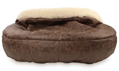 Image showing  Vegan Leather Deep Dish Cave Pet Bed, E25VLCB-BRN