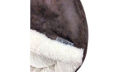 Image showing  Vegan Leather Deep Dish Cave Pet Bed, E35VLCB-BRN
