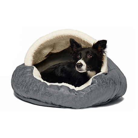 Precious Tails Vegan Leather Deep Dish Cave Pet Bed, E35VLCB-BRN