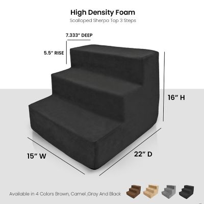 Image showing  3-Step High-Density Foam Pet Stairs for Small Dogs Up to 20 lb.