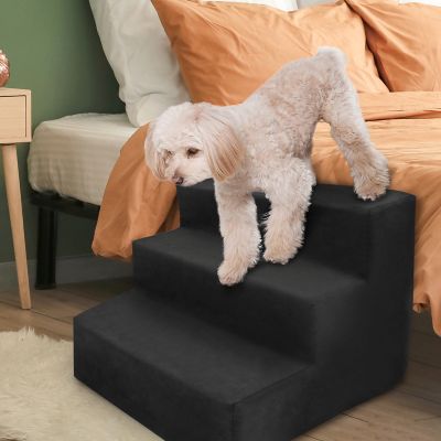 Image showing 6 th Precious Tails 3-Step High-Density Foam Pet Stairs for Small Dogs Up to 20 lb.