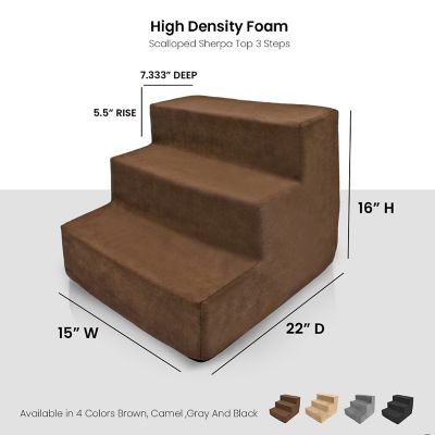 Image showing  3-Step High-Density Foam Pet Stairs for Small Dogs Up to 20 lb.