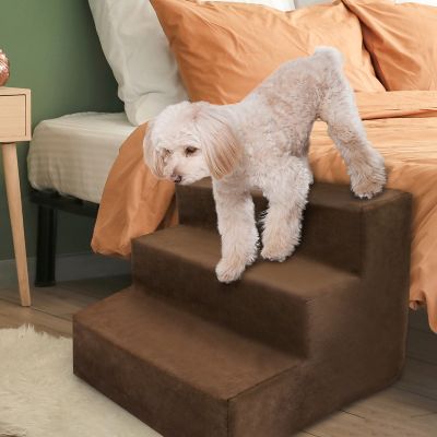 Image showing 6 th Precious Tails 3-Step High-Density Foam Pet Stairs for Small Dogs Up to 20 lb.