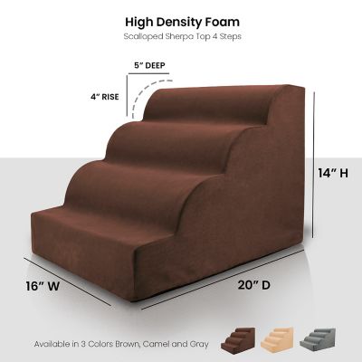 Image showing  4-Step High Density Foam Scalloped Pet Stairs