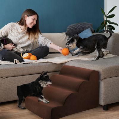 Image showing 6 th Precious Tails 4-Step High Density Foam Scalloped Pet Stairs