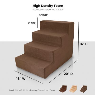 Image showing  4-Step High-Density Foam Pet Stairs for Dogs Up to 25 lb.