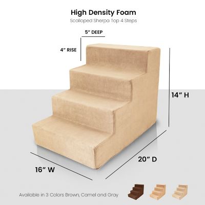 Image showing  4-Step High-Density Foam Pet Stairs for Dogs Up to 25 lb.