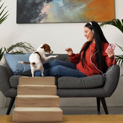 Image showing  4-Step High-Density Foam Pet Stairs for Dogs Up to 25 lb.