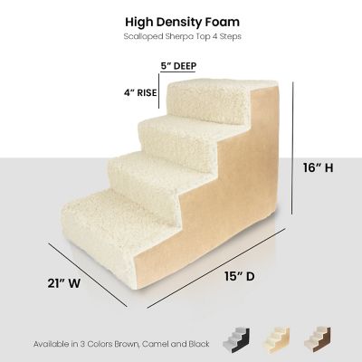 Image showing  4-Step High Density Foam Sherpa Pet Stairs