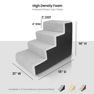 Image showing  4-Step High Density Foam Sherpa Pet Stairs