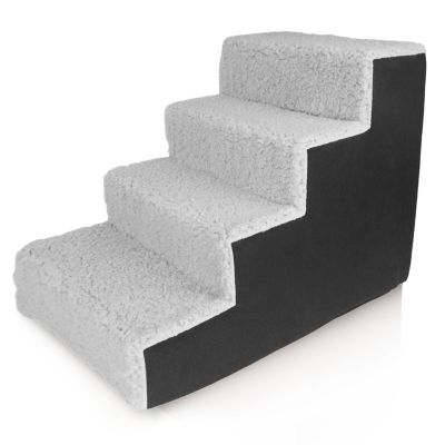 Image showing  4-Step High Density Foam Sherpa Pet Stairs