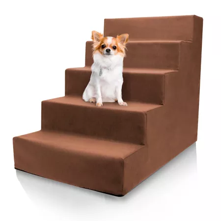 Precious Tails 5-Step High-Density Foam Pet Stair for Dogs up to 25 lbs. Household Pet Ramps & Steps