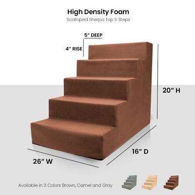 Image showing  5-Step High-Density Foam Pet Stairs for Dogs Up to 25 lb.