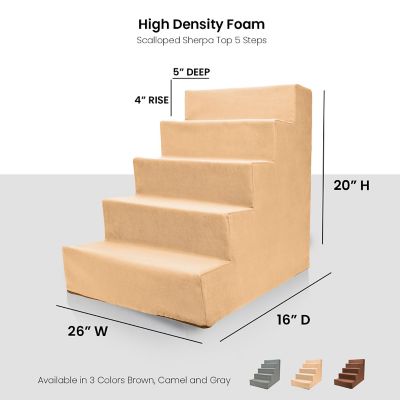 Image showing  5-Step High-Density Foam Pet Stairs for Dogs Up to 25 lb.