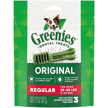 Greenies Regular Dental Treats for Dogs, 3 oz., 3 ct.