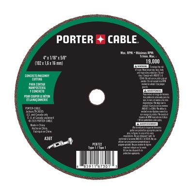 PORTER-CABLE Porter Cable PC8722 4 in. x 1/16 in. x 5/8 in. Mason Cut-Off Wheel