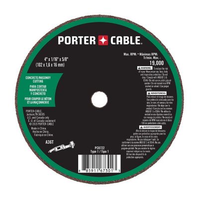 PORTER-CABLE 4 in. x 1/16 in. x 5/8 in. Mason Cut-Off Wheel