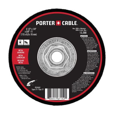 PORTER-CABLE Porter Cable PC4542 4-1/2 in. x 1/4 in. x 5/8 in. Reinforced Cut-Off Wheel