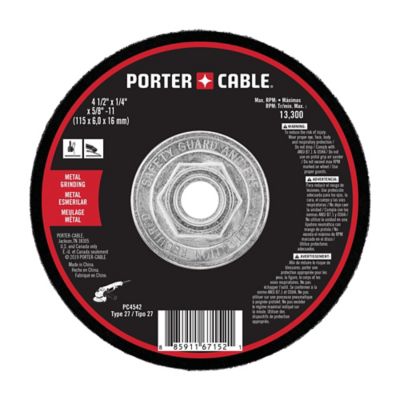 Image showing PORTER?CABLE 4.5 x 1/4 x 5/8in. Reinforced Cut Off Wheel
