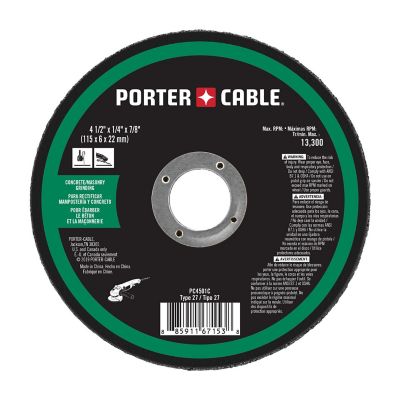PORTER-CABLE Porter Cable PC4501C 4 in. x 1/4 in. x 7/8 in. Masonry Grinding Wheel with Depressed Center