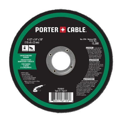 PORTER-CABLE PC4501C 4 in. x 1/4 in. x 7/8 in. Masonry Grinding Wheel with Depressed Center