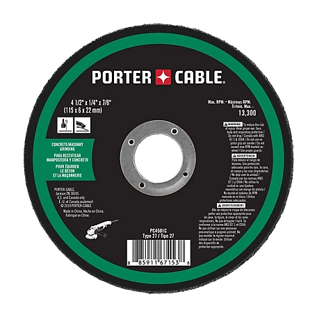 PORTER-CABLE PC4501C 4 in. x 1/4 in. x 7/8 in. Masonry Grinding Wheel with Depressed Center
