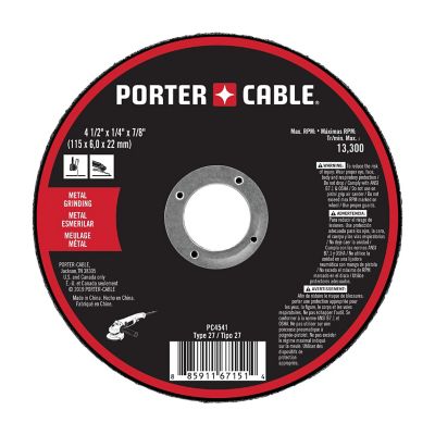 PORTER-CABLE PC4541 4-1/2 in. x 1/4 in. x 7/8 in. Metal Grinding Wheel