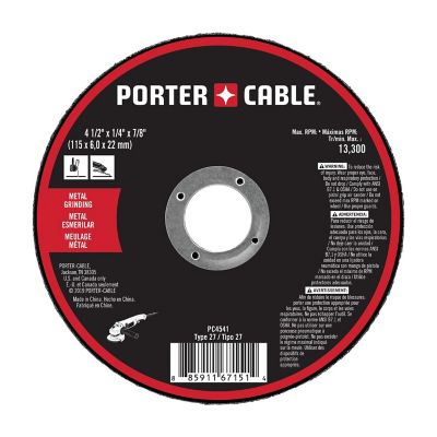 PORTER-CABLE 4-1/2 in. x 1/4 in. x 7/8 in. 60 Grit Metal Grinding Wheel