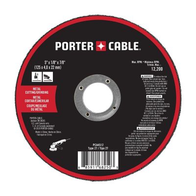 PORTER-CABLE PCA4512 5 in. x 1/8 in. x 7/8 in. Metal Cutting/Grinding Wheel