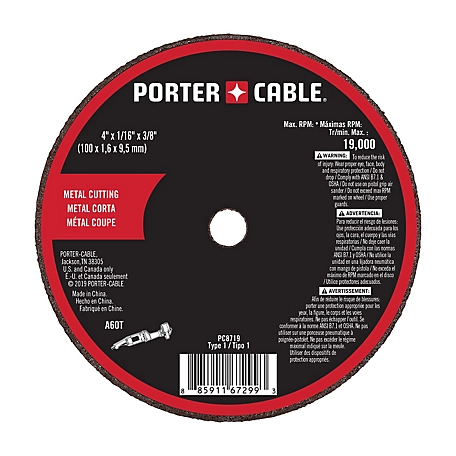 PORTER-CABLE PC8719 4 in. x 1/16 in. x 3/8 in. Cut-Off Wheel