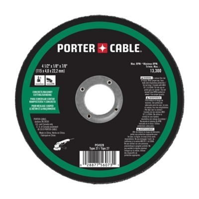 PORTER-CABLE 4-1/2 in. x 1/8 in. x 7/8 in. 60 Grit Concrete/Masonry Cutting/Grinding Wheel