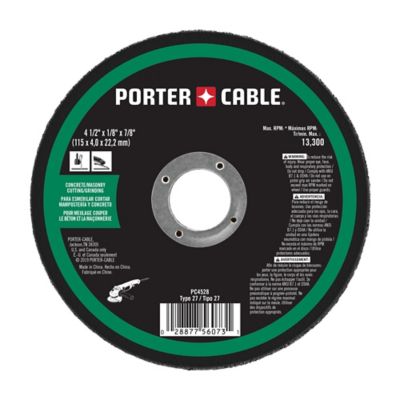 PORTER-CABLE PC4528 4-1/2 in. x 1/8 in. x 7/8 in. Concrete/Masonry Cutting/Grinding Wheel