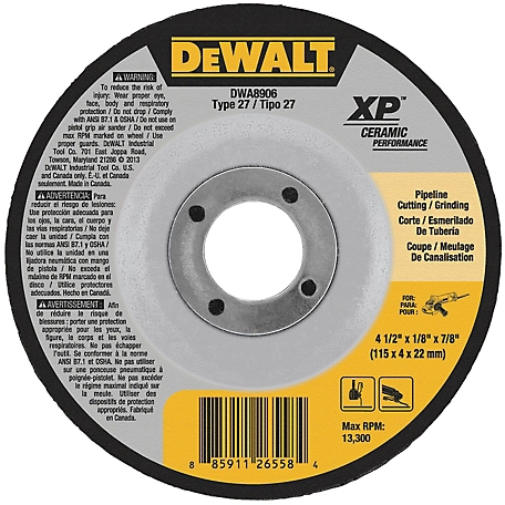 DeWALT 4.5 in. XP Ceramic Metal Pipeline Wheel