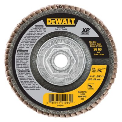 DeWALT 4-1/2 x 5/8-11 60 Grit Ceramic Flap Disc